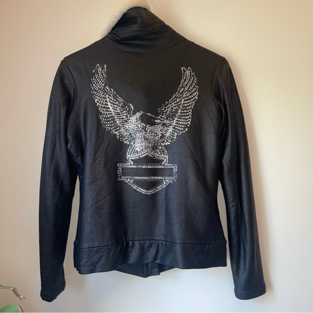 Harley-Davidson Sherpa Lined Moto Jacket with Rhinestone embellishment